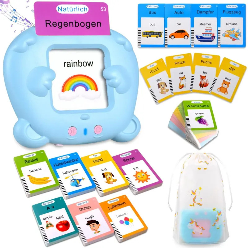 Talking flash cards, standard German-255 sheets 510 words, Talking flash cards educational toy for toddlers